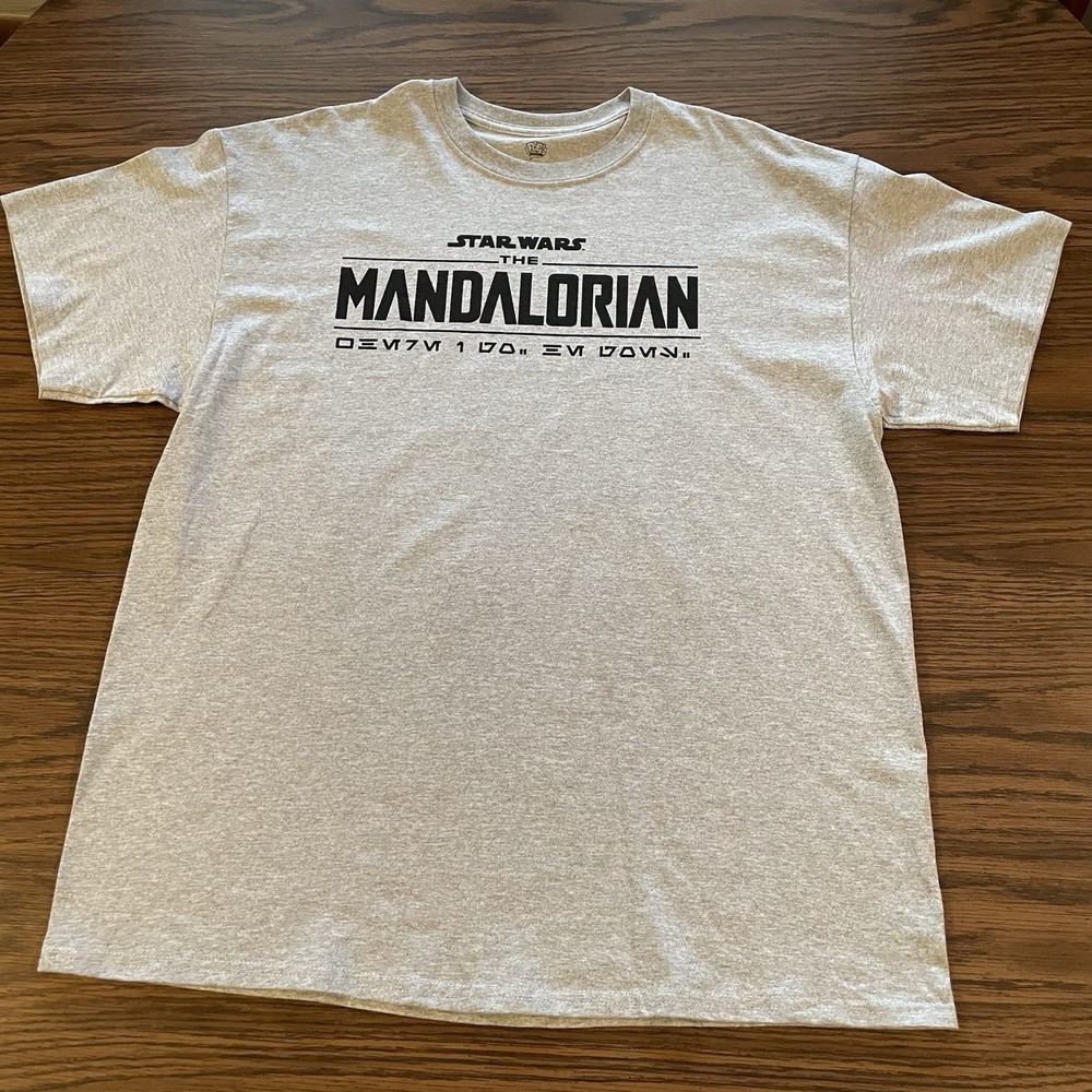 Star Wars The Mandalorian T-Shirt XL Pop! Tee "Where I Go He Goes" Grogu & Mando